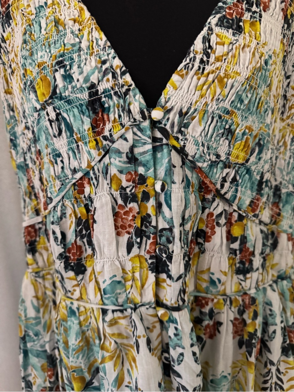 Anthropologie The Peregrine Midi Dress 2X Floral Boho Smocked Cottagecore - Picture 5 of 11